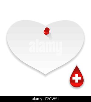 Donare sangue salva la vita, carta memo Illustrazione Vettoriale