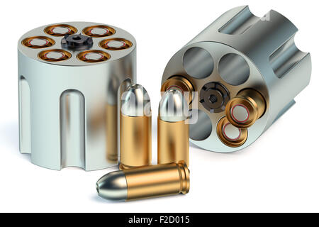 Cilindro a revolver con pallottole Foto Stock