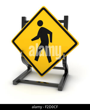 Cartello stradale - Zona pedonale , questo è un computer generato e rendering 3d'immagine. Foto Stock