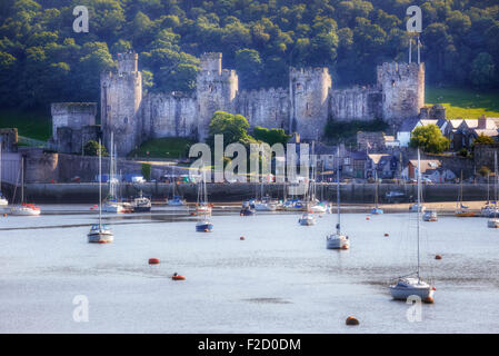 Conwy Castle, Conwy, Wales, Regno Unito Foto Stock