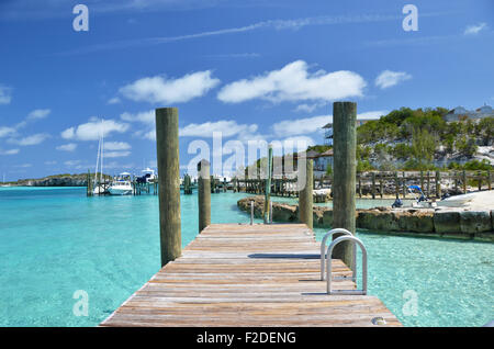 Staniel Cay yacht club. Exumas, Bahamas Foto Stock