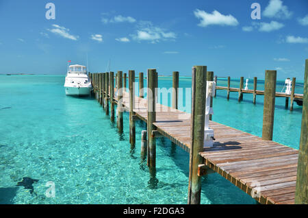 Staniel Cay yacht club. Exumas, Bahamas Foto Stock