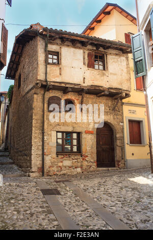 Vista della casa medioevale, Cividale del Friuli - Italia Foto Stock