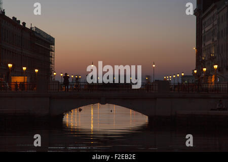 Vista del Canal Grande di Trieste, Italia Foto Stock