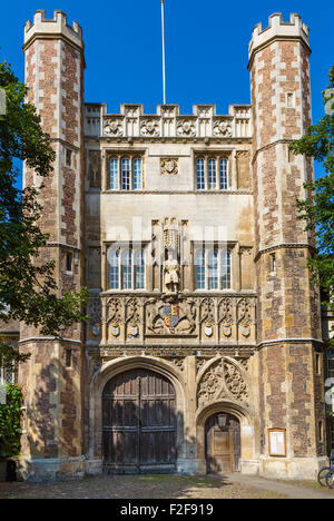 L'ingresso al Trinity College di Cambridge, Cambridgeshire, England, Regno Unito Foto Stock