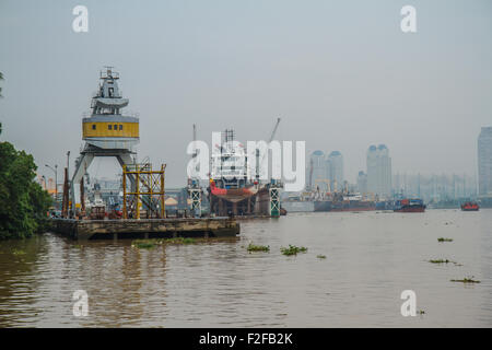 Porto di Ho Chi Minh City. Foto Stock