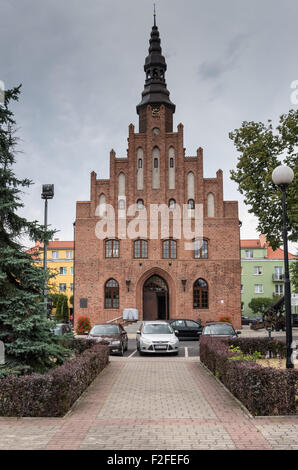 Municipio del xv secolo, Morąg, Polonia settentrionale Foto Stock