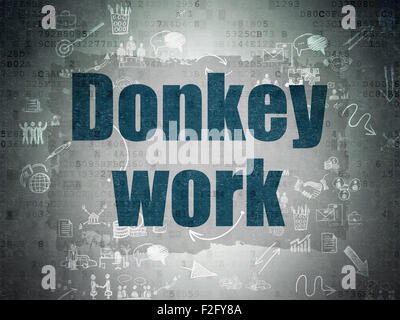 Concetto di finanza: Asino lavori su carta digitale sullo sfondo Foto Stock