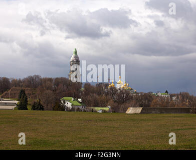 Vista di Pechersk Lavra monastero a Kiev, Ucraina Foto Stock