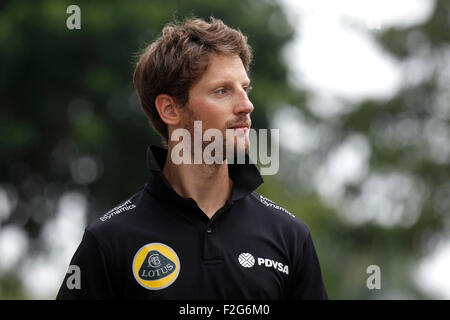 Motorsports: FIA Formula One World Championship 2015, il Grand Prix di Singapore, #8 Romain Grosjean (FRA, Team Lotus F1), Foto Stock