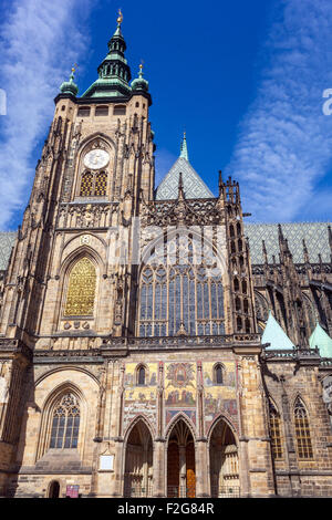 Il Castello di Praga, vista dal terzo cortile, UNESCO, Repubblica Ceca, Europa Foto Stock