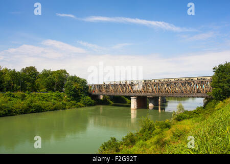 Vista del ponte sul fiume Brenta Foto Stock