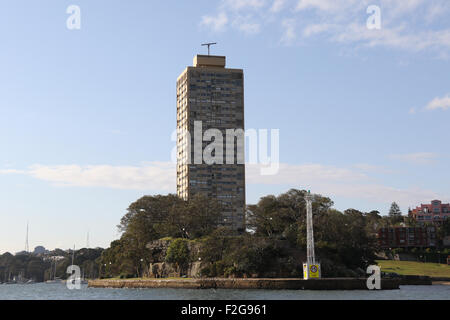 Punto di Blues Tower apartment blocco nel punto McMahons, Sydney, Australia. Foto Stock