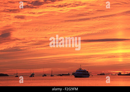 Tramonto al Sunset Beach English Bay Vancouver Foto Stock