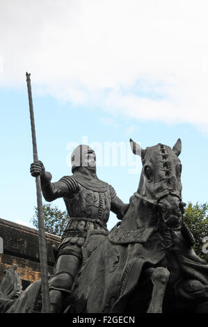 Statua di Harry Hotspur, Alnwick Castle. Foto Stock