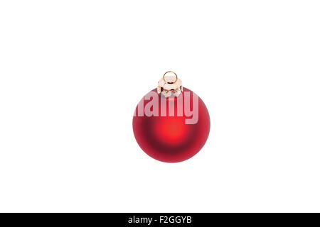 Rosso Pallina natale su bianco Foto Stock