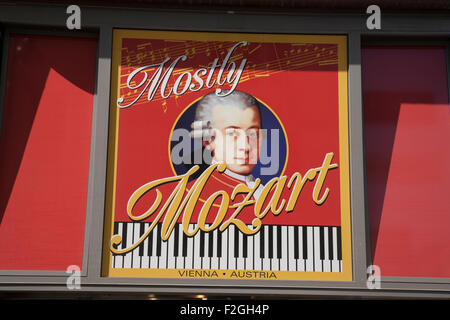 Per la maggior parte Mozart Souvenir Shop, Vienna, Austria Foto Stock