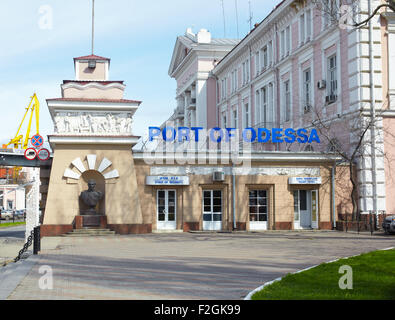 Porta della marina militare porto di Odessa Foto Stock