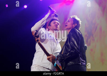 British pop band Duran Duran suona dal vivo durante il sonar Advanced Music Festival di Barcellona, Spagna Foto Stock