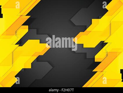 Arancione nera tech background dell'azienda. Il design del vettore Illustrazione Vettoriale