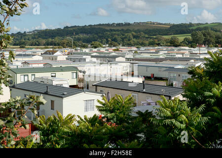 Il sito di static caravan park a Gronant in Flintshire, vicino a Prestatyn in Denbighshire. Foto Stock