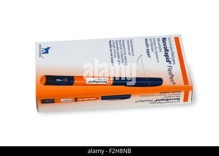 Scatola di cartone di NovoRapid FlexPen penna per insulina siringhe Foto Stock