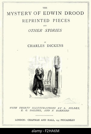 Titolo pagina del mistero di Edwin Drood da Charles Dickens Foto Stock