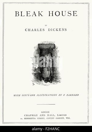 Titolo pagina di Bleak House by Charles Dickens Foto Stock