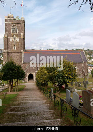 La Chiesa di San Pietro, Noss Mayo, Devon, Regno Unito Foto Stock