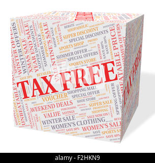 Tax Free Cube significato dovere acquistare e permessi non tassati Foto Stock