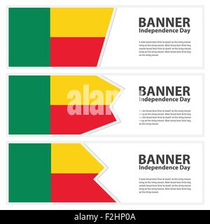 Benin bandiera banner raccolta il giorno di indipendenza Illustrazione Vettoriale