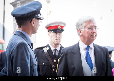 Londra, Regno Unito. Xx Settembre, 2015. Il segretario di Stato per la difesa Michael Fallon assiste Battaglia di Bretagna Servizio di Ringraziamento nella chiesa Casa, Westminster Credito: Guy Corbishley/Alamy Live News Foto Stock