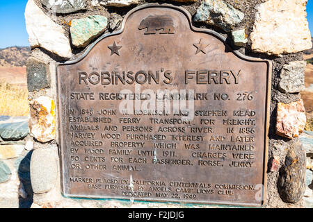 Robinson's traghetto sul Fiume Stanislao sul confine di Calaveras e Tuolumne contee della California Gold Rush country Foto Stock