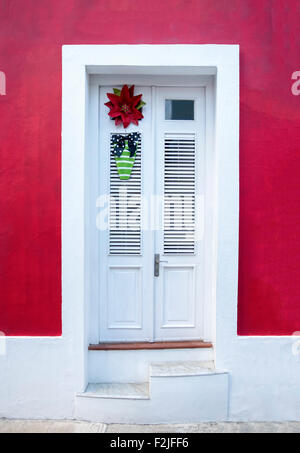 Colorati porta dei Caraibi con fiore Foto Stock