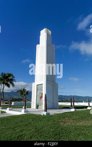 Haleiwa, Oahu, Hawaii. 16 Settembre, 2015. Il Haleiwa (Waialua-Kahuku) Memoriale di guerra si trova a Haleiwa Beach Park, Hawaii. Foto Stock