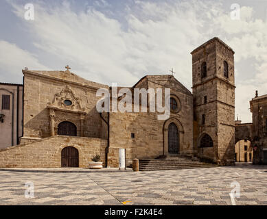 Vista di San Leone Basilica di Assoro, Sicilia. Italia Foto Stock