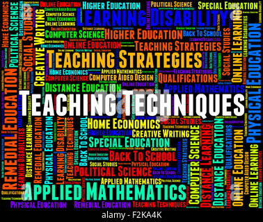 Le tecniche di insegnamento significato dare lezioni e parole Foto Stock