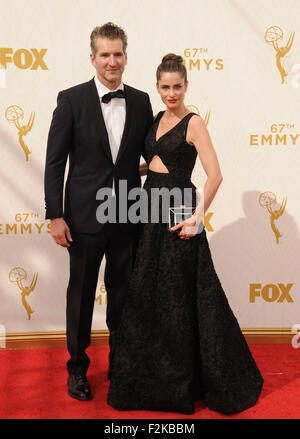 Los Angeles, California, USA. Xx Settembre, 2015. Amanda Peete, David Benioss frequentando il 67th annuale di Primetime Emmy Awards - Gli arrivi presso il Microsoft Theatre di Los Angeles, la California il 20 settembre 2015. 2015 Credit: D. lunga/Globe foto/ZUMA filo/Alamy Live News Foto Stock