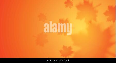 Autunno banner arancione con sfocato foglie di acero. Sfondo vettoriale Illustrazione Vettoriale