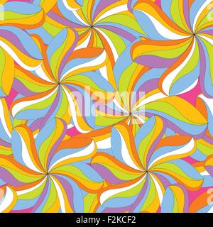 Retrò colorati fiori seamless sfondo. Il design del vettore Illustrazione Vettoriale