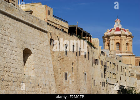 Pareti e San la cattedrale di San Paolo a Mdina, Malta isola Foto Stock