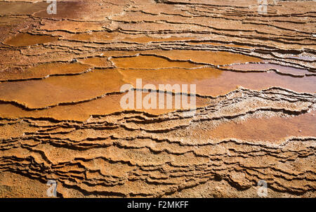 Green River, Utah - terrazze di travertino formate da Crystal geyser di acqua fredda geyser alimentato dal biossido di carbonio. Foto Stock