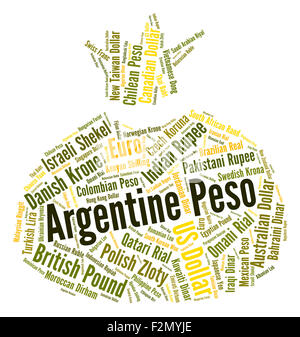 Peso argentino mostra Valuta e Cambio Foto Stock