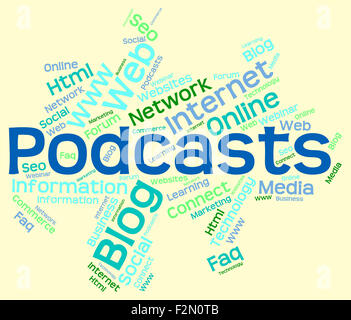 Podcast significato di parola Podcasting podcast audio e Foto Stock