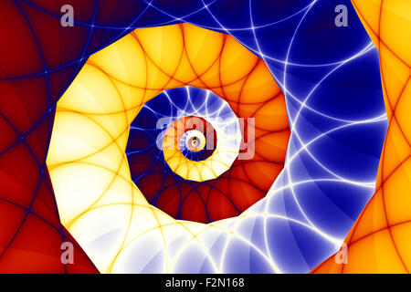 Roteato la configurazione di sfondo - infinito in blu, giallo, rosso e arancione Foto Stock