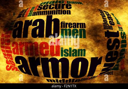 Parola militare cloud concetto grunge Foto Stock