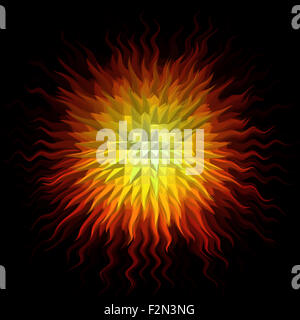 Psichedelia astratta sfondo burst con forme ipnotico Foto Stock