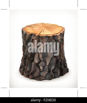 Ceppo di albero, icona del vettore Illustrazione Vettoriale