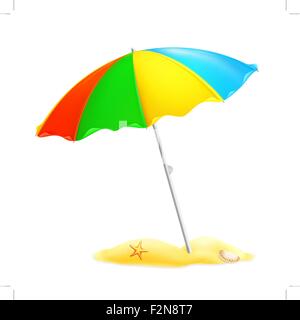Ombrellone in spiaggia, 10eps Illustrazione Vettoriale