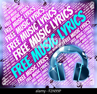 Free Music Lyrics non mostrando alcuna carica e canzoni Foto Stock